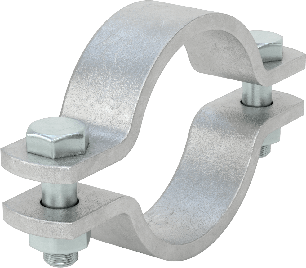 Kelepçeli Askı, Kaynak Montajı, Galvanizli Çelik, 6-5/8" ID