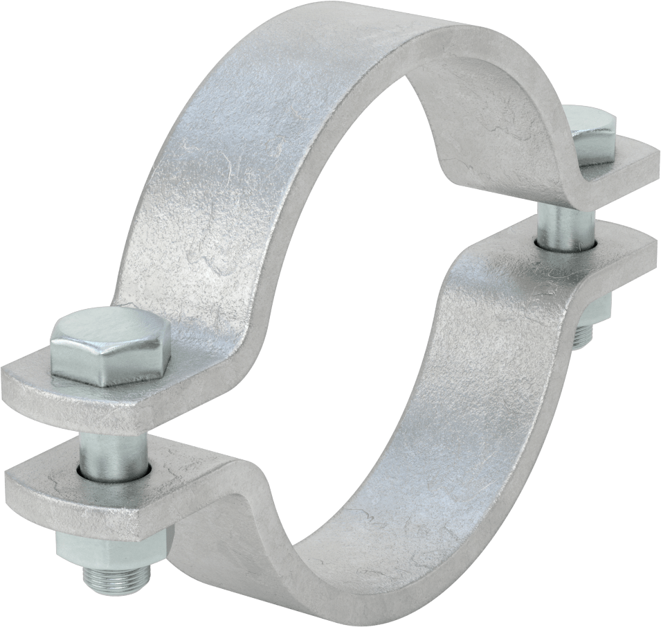 Kelepçeli Askı, Kaynak Montajı, Galvanizli Çelik, 8-5/8" ID