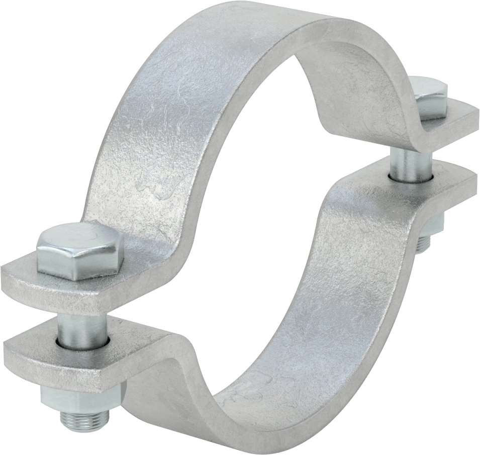 Kelepçeli Askı, Kaynak Montajı, Galvanizli Çelik, 8-5/8" ID