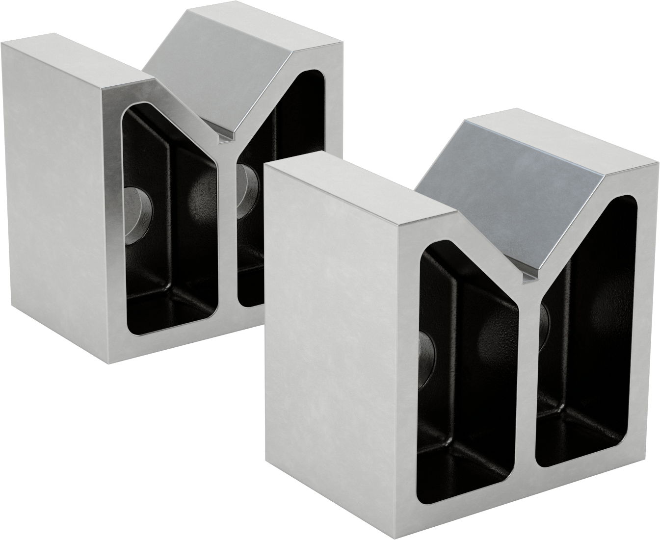 Ekonomik Eşleştirilmiş Çift V-Bloklar, 1 adet Vee ile, 4-1/2" Maksimum İş Parçası Çapı için, 5-1/2" Uzunluk