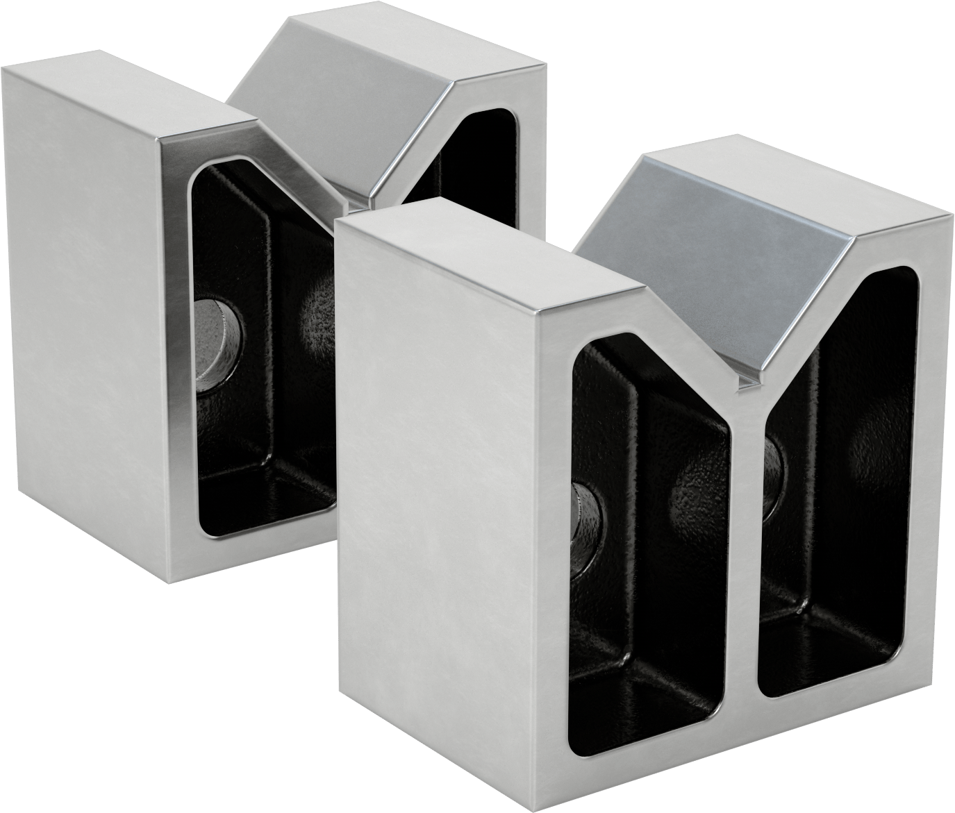 Ekonomik Eşleştirilmiş Çift V-Bloklar, 1 adet Vee ile, 5" Maksimum İş Parçası Çapı için, 6-5/8" Uzunluk