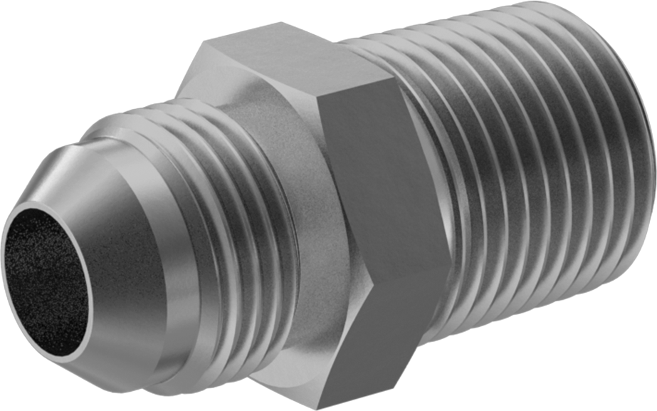 Alüminyum Boru için 37 Derece Genişletilmiş Bağlantı Parçası, 1/2" Boru Dış Çapı x 1/2 NPT Erkek için Adaptör