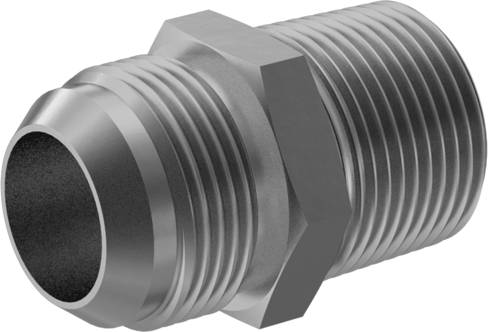 Alüminyum Boru için 37 Derece Genişletilmiş Bağlantı Parçası, 1" Boru Dış Çapı x 1 NPT Erkek için Adaptör