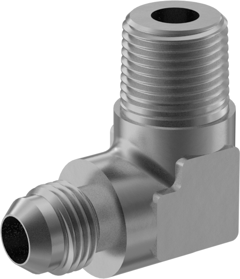 Alüminyum Boru için 37 Derece Genişletilmiş Bağlantı Parçası, 3/8" Dış Çaplı Boru x 3/8 NPT Erkek için 90 Derece Dirsek