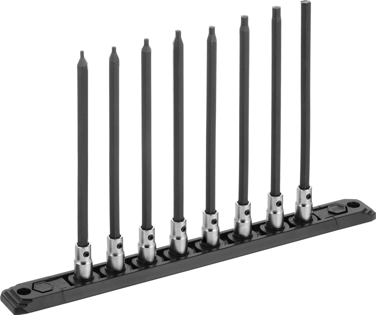 Uzun Menzilli Altıgen Uçlu Soket Seti, 1/4" Kare Tahrik, 8 Parça