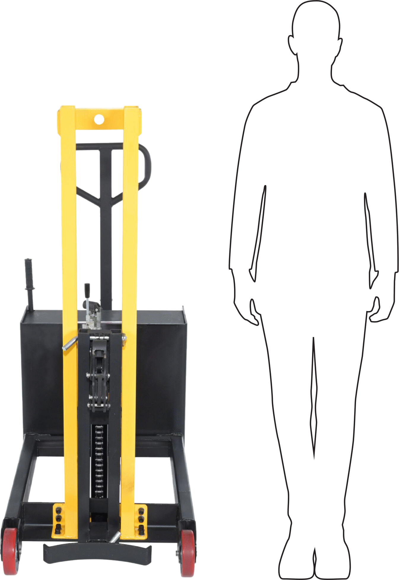 Manuel Tamburlu Forklift, Hidrolik Pompa Kolu ile, Dengeli Taban