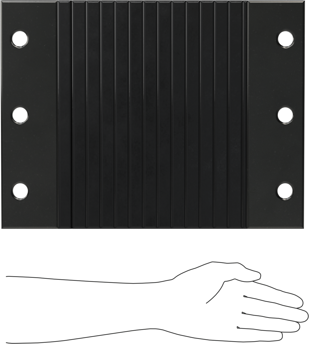 Ekstra Dayanıklı Rıhtım Montajlı Tampon, Çelik Yüz Plakalı Yatay Montaj, 12“ x 16” x 5-1/4" Toplam