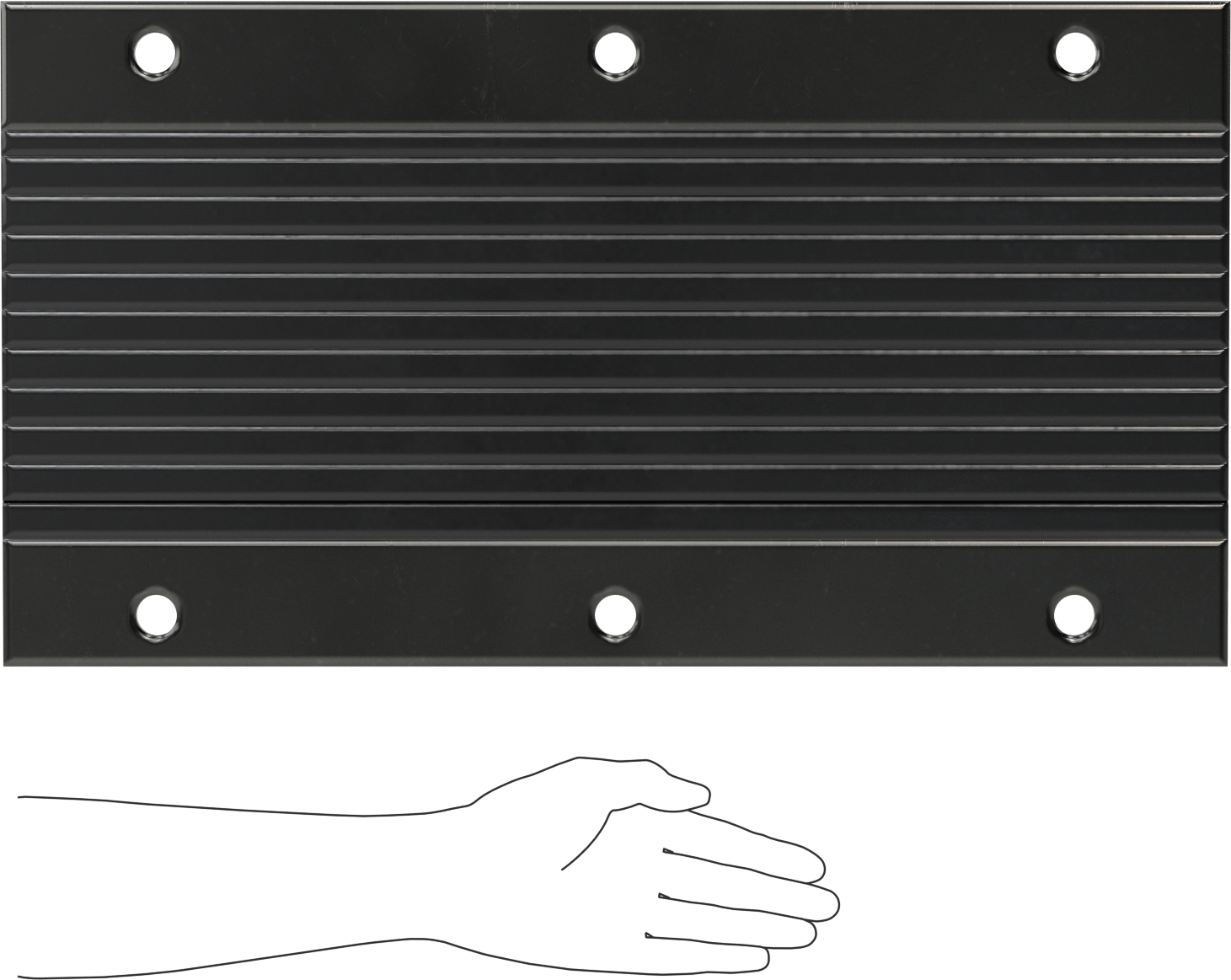 Ekstra Dayanıklı Rıhtım Montajlı Tampon, Çelik Yüz Plakalı Dikey Montaj, 24“ x 13” x 5-1/4" Toplam