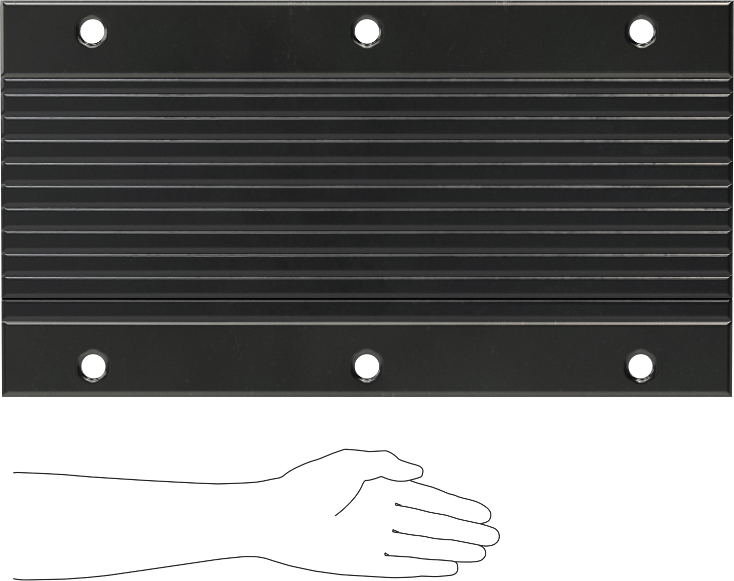 Ekstra Dayanıklı Rıhtım Montajlı Tampon, Çelik Yüz Plakalı Dikey Montaj, 24“ x 13” x 6-3/4" Toplam