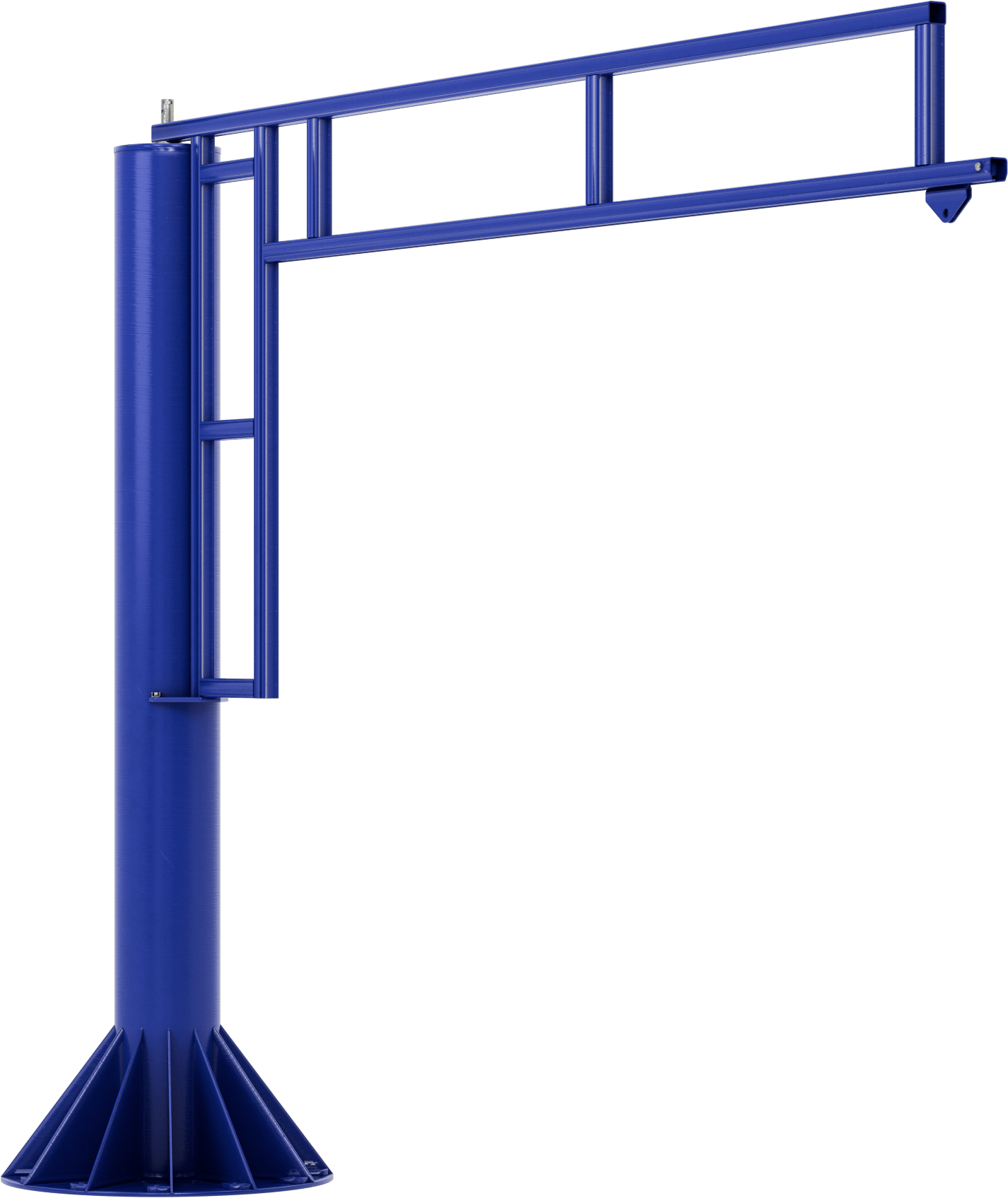 Zemin Montajlı Dönen Vinç, Mavi Boyalı Çelik, 14 Fit Açıklık, 1000 lbs. Kapasite