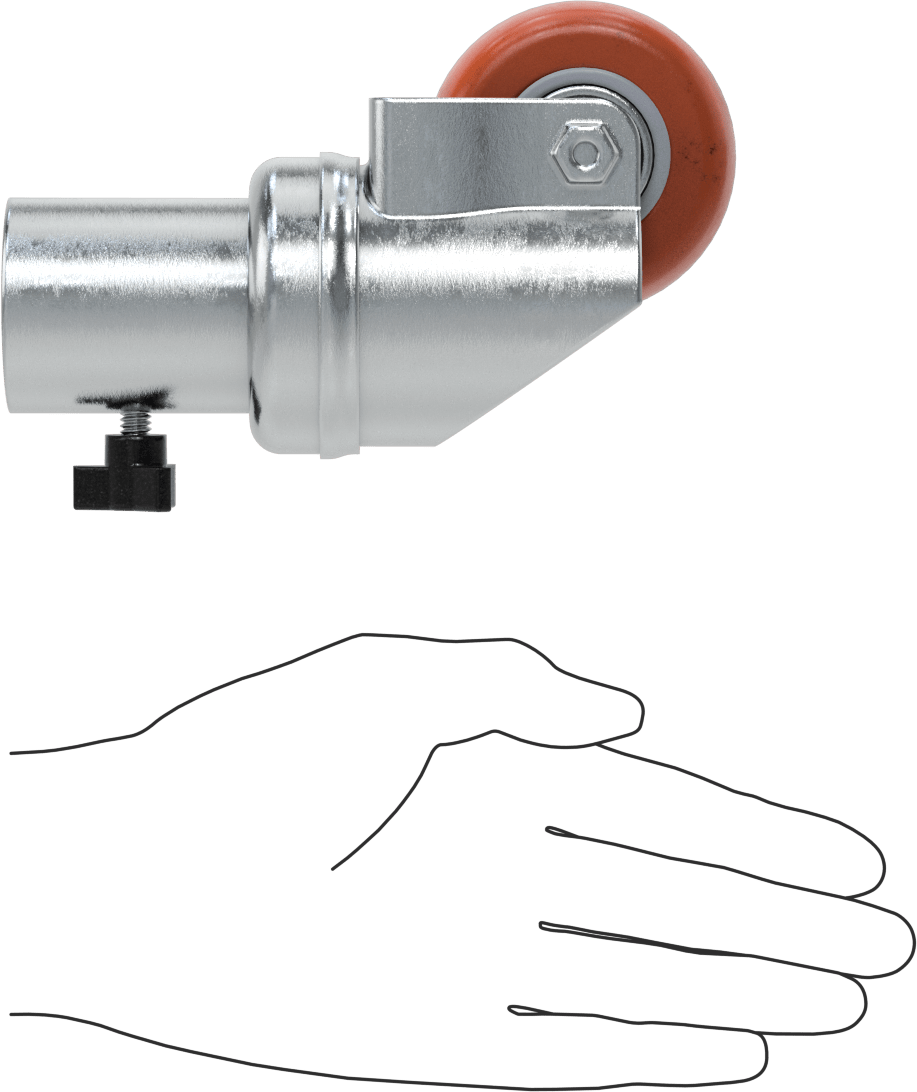 Soket Döner Tekerlek, 1-1/4“ ila 1-1/2” Dış Çaplı Borular için