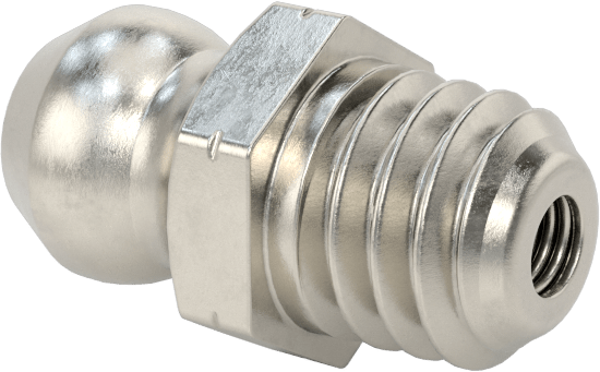 303 Paslanmaz Çelik Gres Bağlantı Parçası, Düz, M6 x 1 mm Erkek, 13 mm Toplam Yükseklik