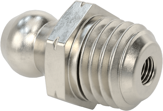 303 Paslanmaz Çelik Gres Bağlantı Parçası, Düz, M8 x 1 mm Erkek, 15 mm Toplam Yükseklik