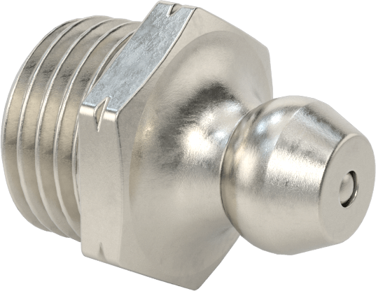 303 Paslanmaz Çelik Gres Bağlantı Parçası, Düz, M10 x 1 mm Erkek, 15 mm Toplam Yükseklik