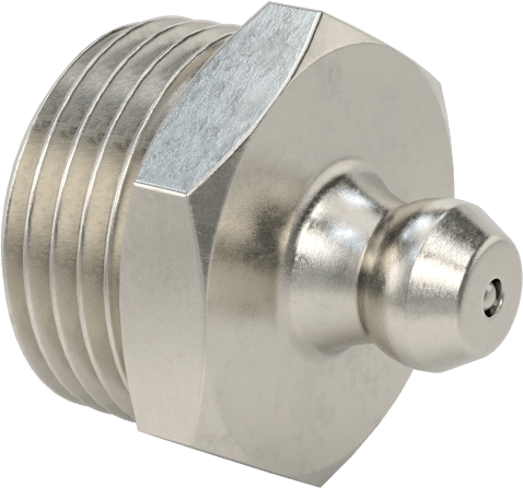 303 Paslanmaz Çelik Gres Bağlantı Parçası, Düz, 3/8 BSPT Erkek, 18 mm Toplam Yükseklik