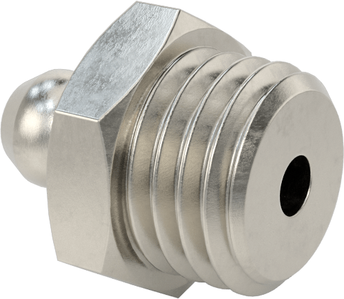 303 Paslanmaz Çelik Gres Bağlantı Parçası, Düz, M12 x 1,5 mm Erkek, 17,5 mm Toplam Yükseklik