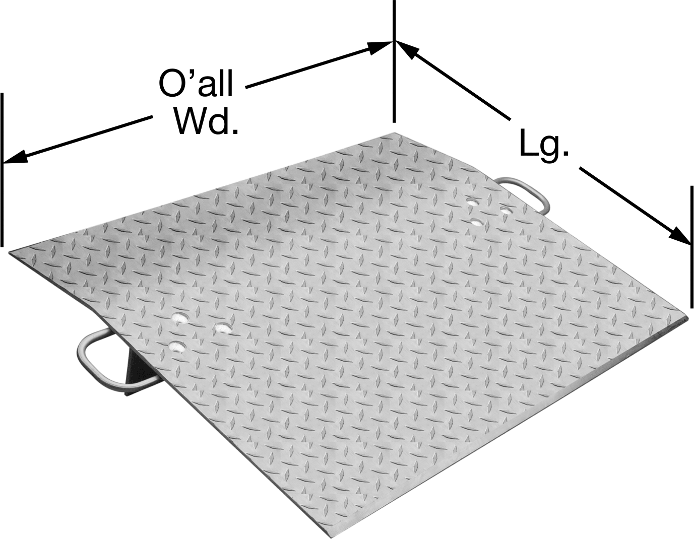 Rıhtım Plakası, Hafif, Taşınabilir, 3/8" Plaka, 3" Yükseklik, 5200 lbs. Kapasite