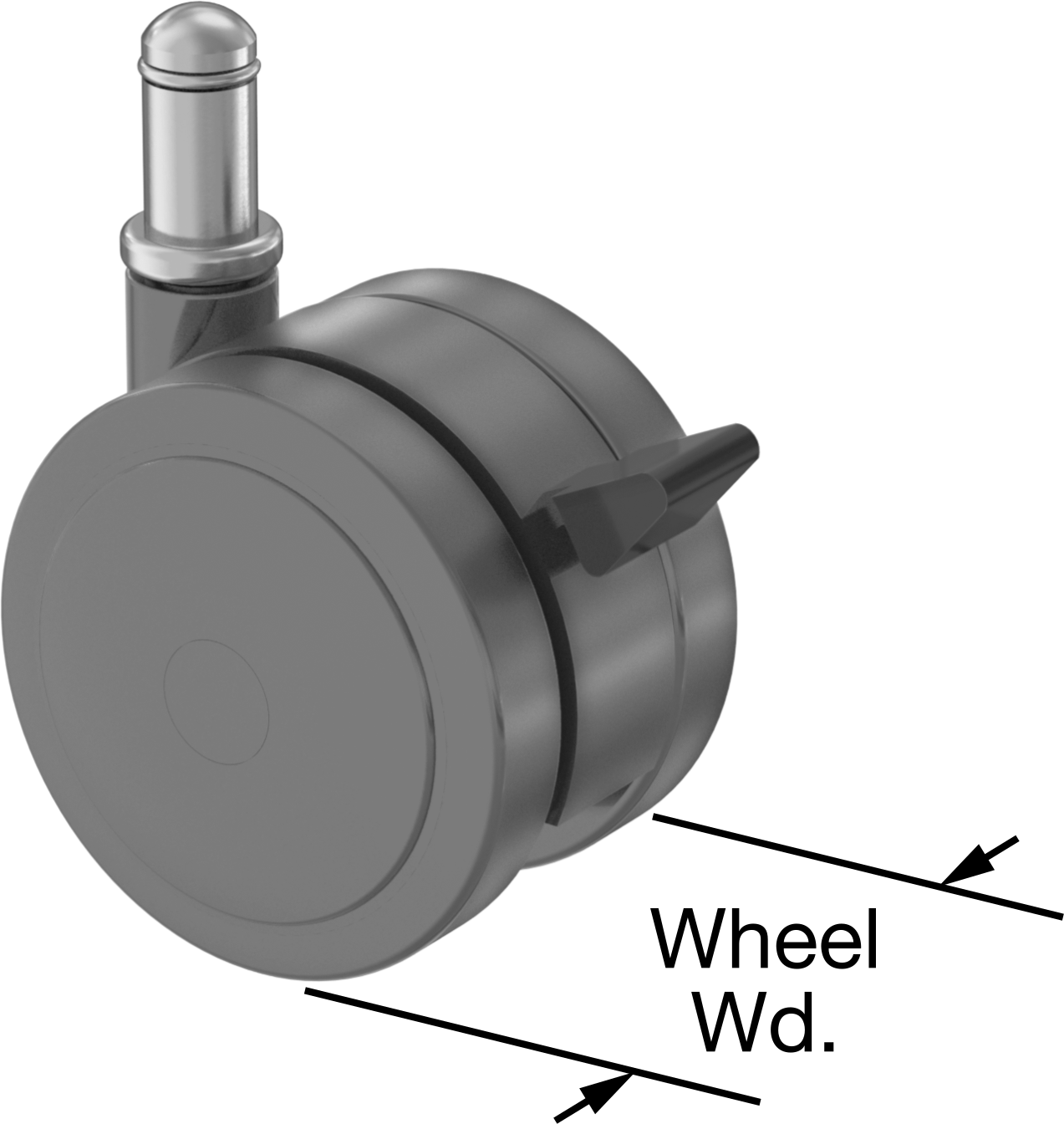 Swivel with Grip Ring and Foot-Pedal Brake
