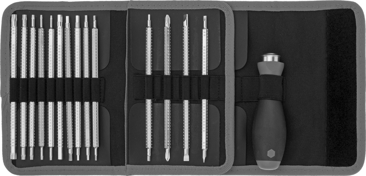 15-Piece, Krom Kaplı Çelik Ayarlanabilir Tornavida Seti
