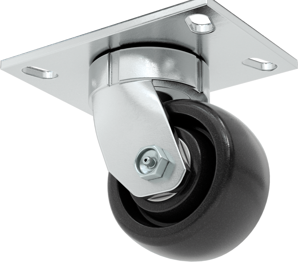 6-1/2“ x 4-1/2” Plakalı Yüksek Kapasiteli Vulcan Tekerlek, 4" Çaplı Fenolik Tekerlekli Döner