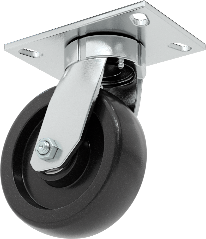 6-1/2“ x 4-1/2” Plakalı Yüksek Kapasiteli Vulcan Tekerlek, 6 inç Çapında Fenolik Tekerlekli Döner Tekerlek