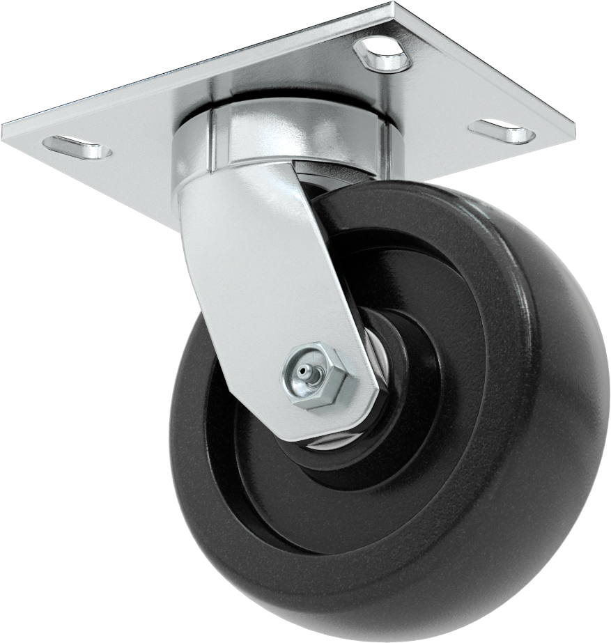 6-1/2“ x 4-1/2” Plakalı Yüksek Kapasiteli Vulcan Tekerlek, 6 inç Çapında Fenolik Tekerlekli Döner Tekerlek