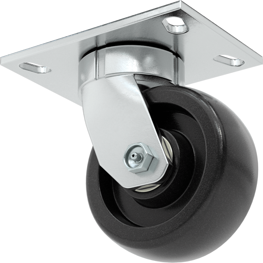 6-1/2“ x 4-1/2” Plakalı Yüksek Kapasiteli Vulcan Tekerlek, 5 inç Çapında Naylon Tekerlekli Döner Tekerlek