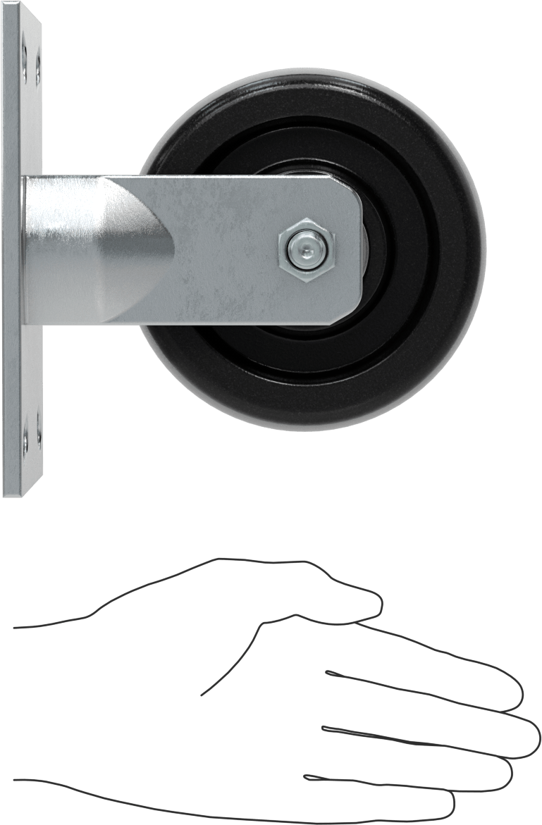 6-1/2“ x 4-1/2” Plakalı Yüksek Kapasiteli Vulcan Tekerlek, 5" Çapında Fenolik Tekerlekli Sert