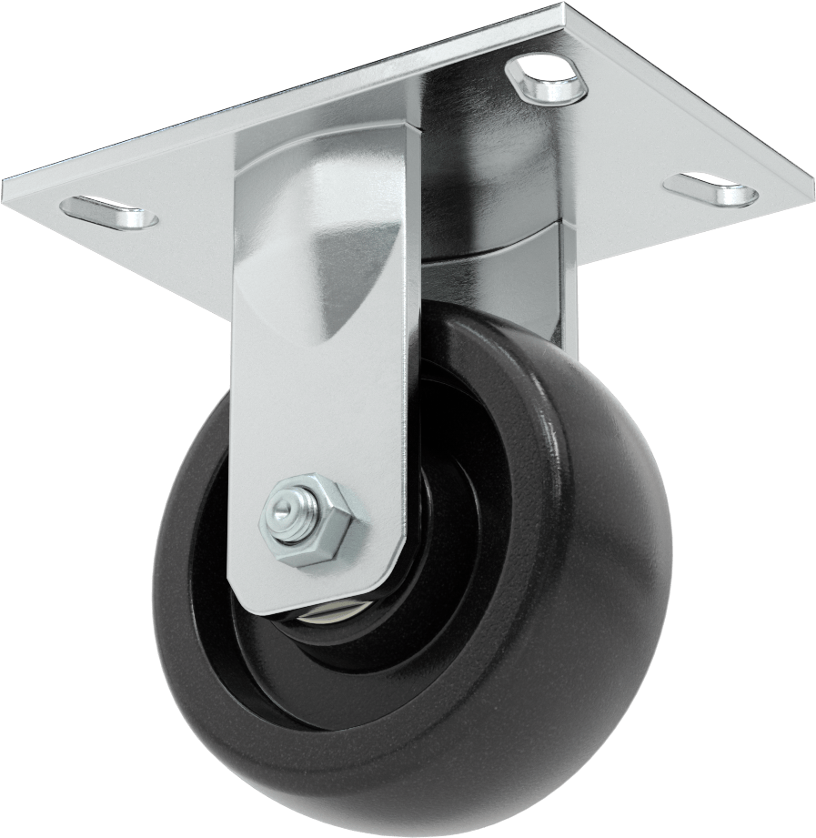 6-1/2“ x 4-1/2” Plakalı Yüksek Kapasiteli Vulcan Tekerlek, 5 inç Çapında Naylon Tekerlekli Sert