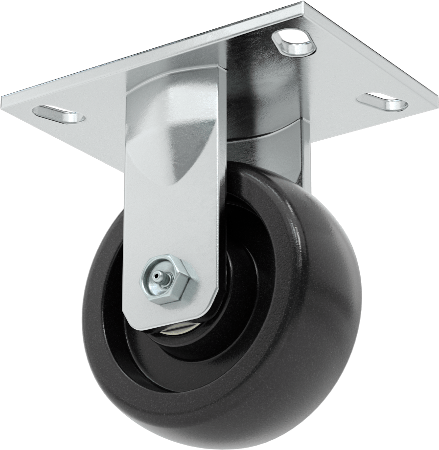 6-1/2“ x 4-1/2” Plakalı Yüksek Kapasiteli Vulcan Tekerlek, 5 inç Çapında Naylon Tekerlekli Sert