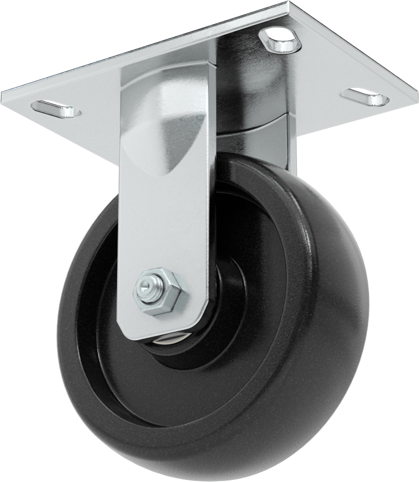 6-1/2“ x 4-1/2” Plakalı Yüksek Kapasiteli Vulcan Tekerlek, 6 inç Çapında Naylon Tekerlekli Sert