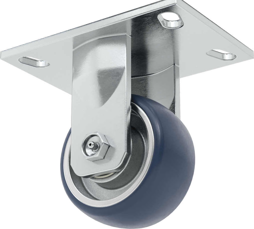 6-1/2“ x 4-1/2” Plakalı Yüksek Kapasiteli Vulcan Tekerlek, 4 inç Çapında Poliüretan Tekerlekli Sabit