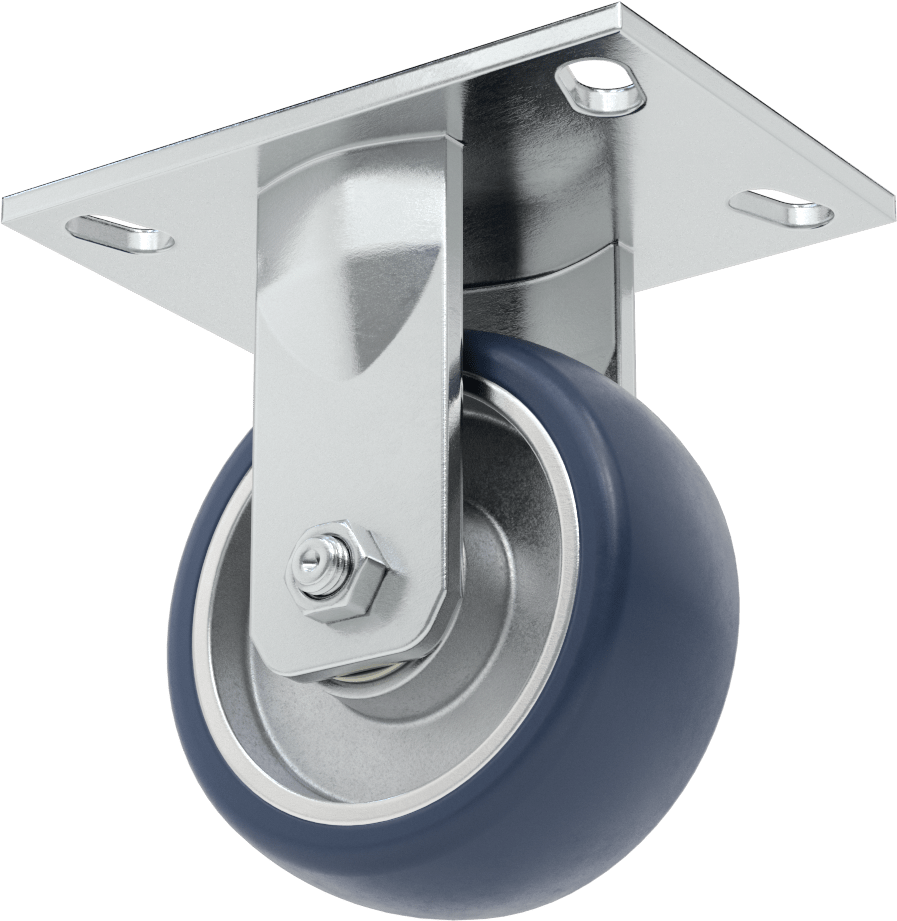 6-1/2“ x 4-1/2” Plakalı Yüksek Kapasiteli Vulcan Tekerlek, 5" Çaplı Poliüretan Tekerlekli Sert
