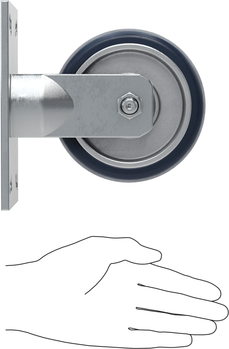 6-1/2“ x 4-1/2” Plakalı Yüksek Kapasiteli Vulcan Tekerlek, 5" Çaplı Poliüretan Tekerlekli Sert