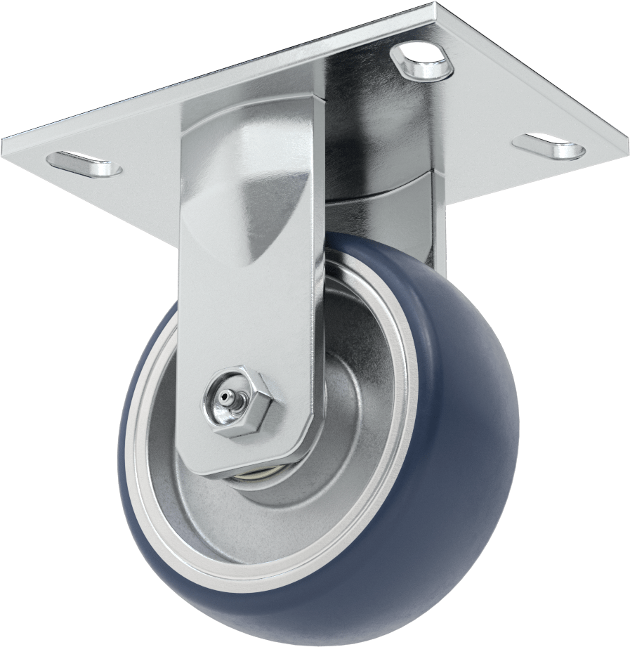 6-1/2“ x 4-1/2” Plakalı Yüksek Kapasiteli Vulcan Tekerlek, 5" Çaplı Poliüretan Tekerlekli Sert