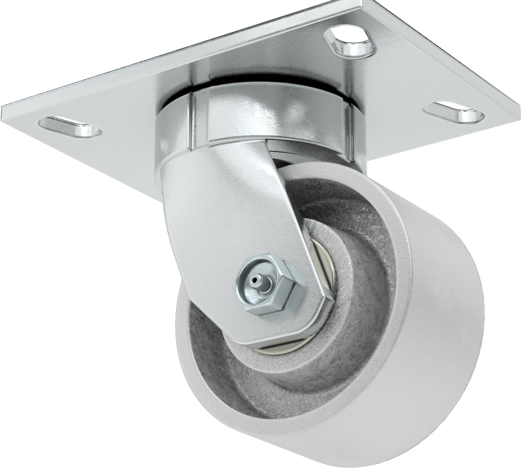 6-1/2“ x 4-1/2” Plakalı Yüksek Kapasiteli Vulcan Tekerlek, 4" Çaplı Metal Tekerlekli Döner