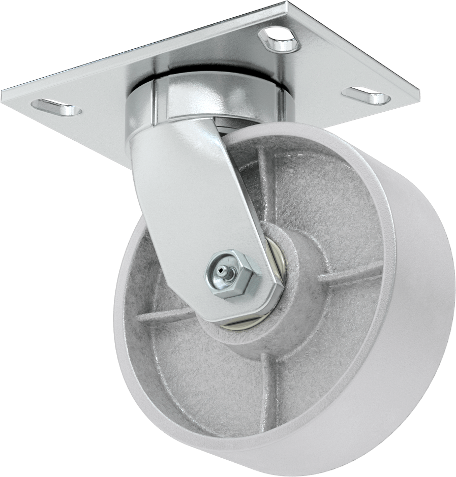 6-1/2“ x 4-1/2” Plakalı Yüksek Kapasiteli Vulcan Tekerlek, 6" Çaplı Metal Tekerlekli Döner Tekerlek