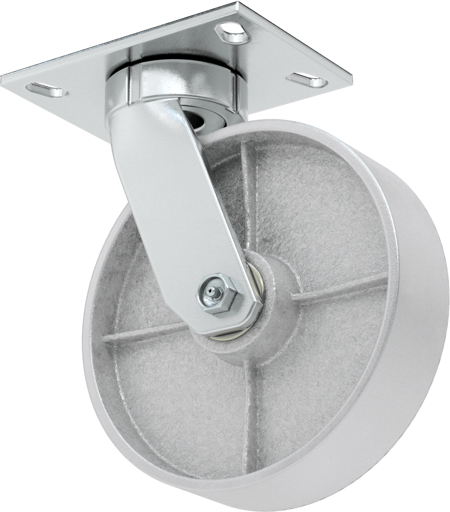 6-1/2“ x 4-1/2” Plakalı Yüksek Kapasiteli Vulcan Tekerlek, 8 inç Çapında Metal Tekerlekli Döner Tekerlek