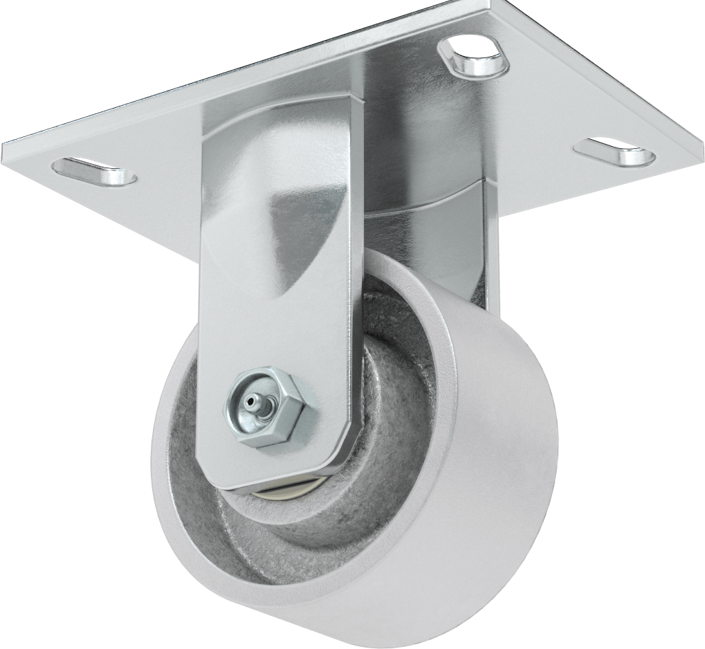 6-1/2“ x 4-1/2” Plakalı Yüksek Kapasiteli Vulcan Tekerlek, 4 inç Çapında Metal Tekerlekli Sert