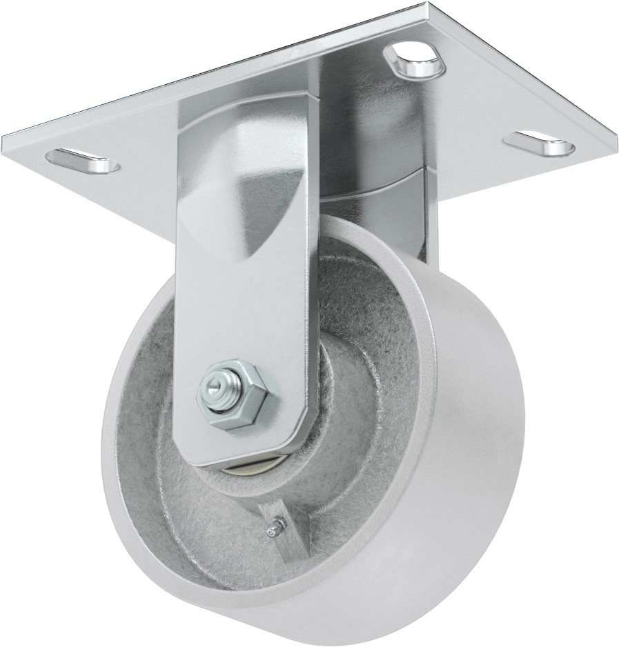 6-1/2“ x 4-1/2” Plakalı Yüksek Kapasiteli Vulcan Tekerlek, 5" Çaplı Metal Tekerlekli Sert