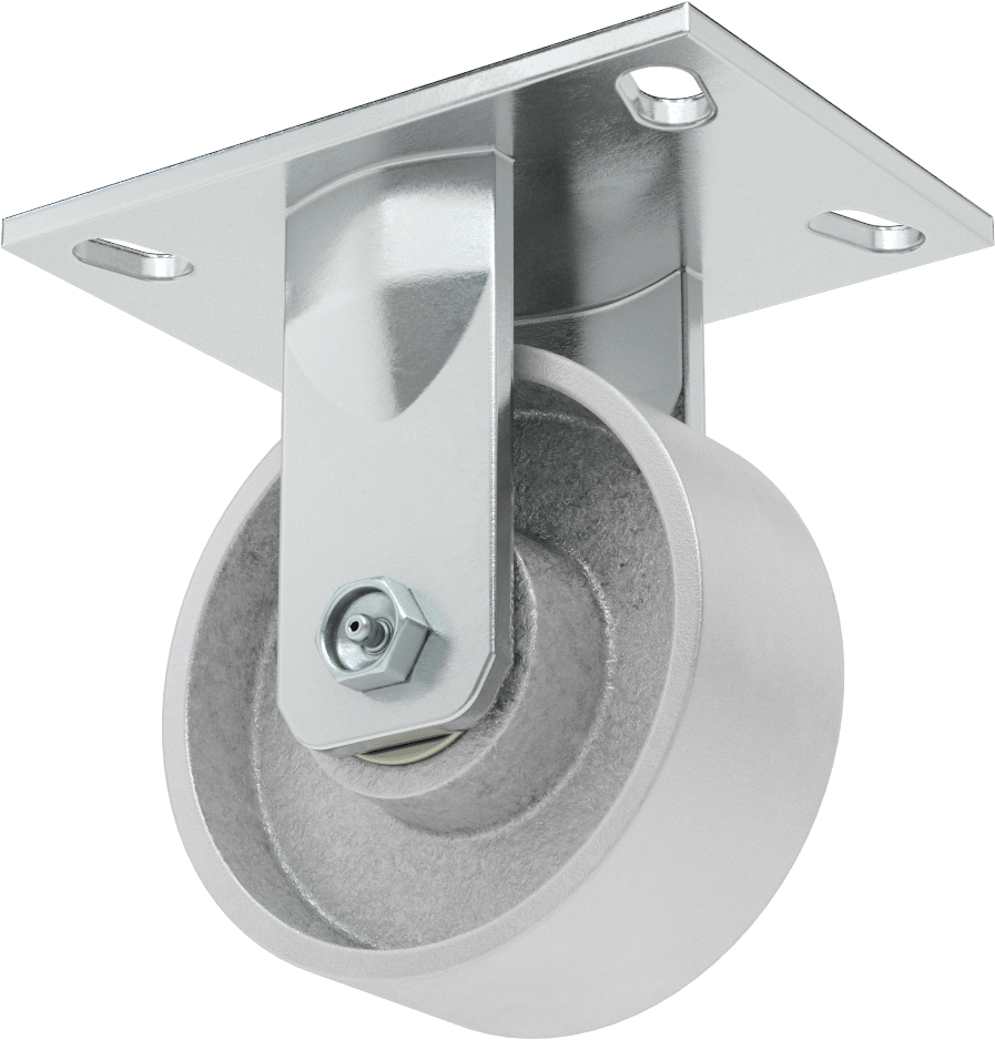 6-1/2“ x 4-1/2” Plakalı Yüksek Kapasiteli Vulcan Tekerlek, 5" Çaplı Metal Tekerlekli Sert