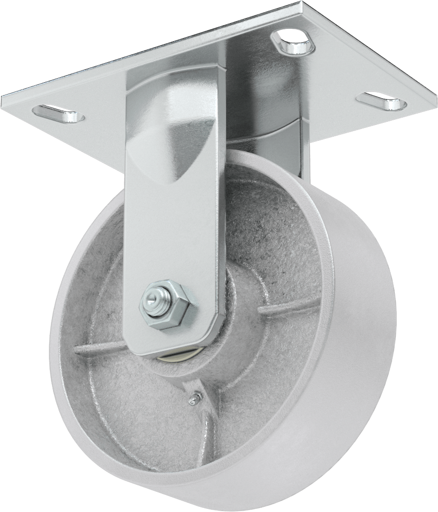 6-1/2“ x 4-1/2” Plakalı Yüksek Kapasiteli Vulcan Tekerlek, 6" Çaplı Metal Tekerlekli Sert