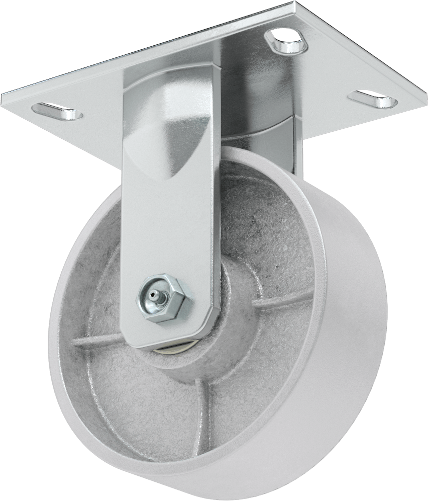 6-1/2“ x 4-1/2” Plakalı Yüksek Kapasiteli Vulcan Tekerlek, 6" Çaplı Metal Tekerlekli Sert