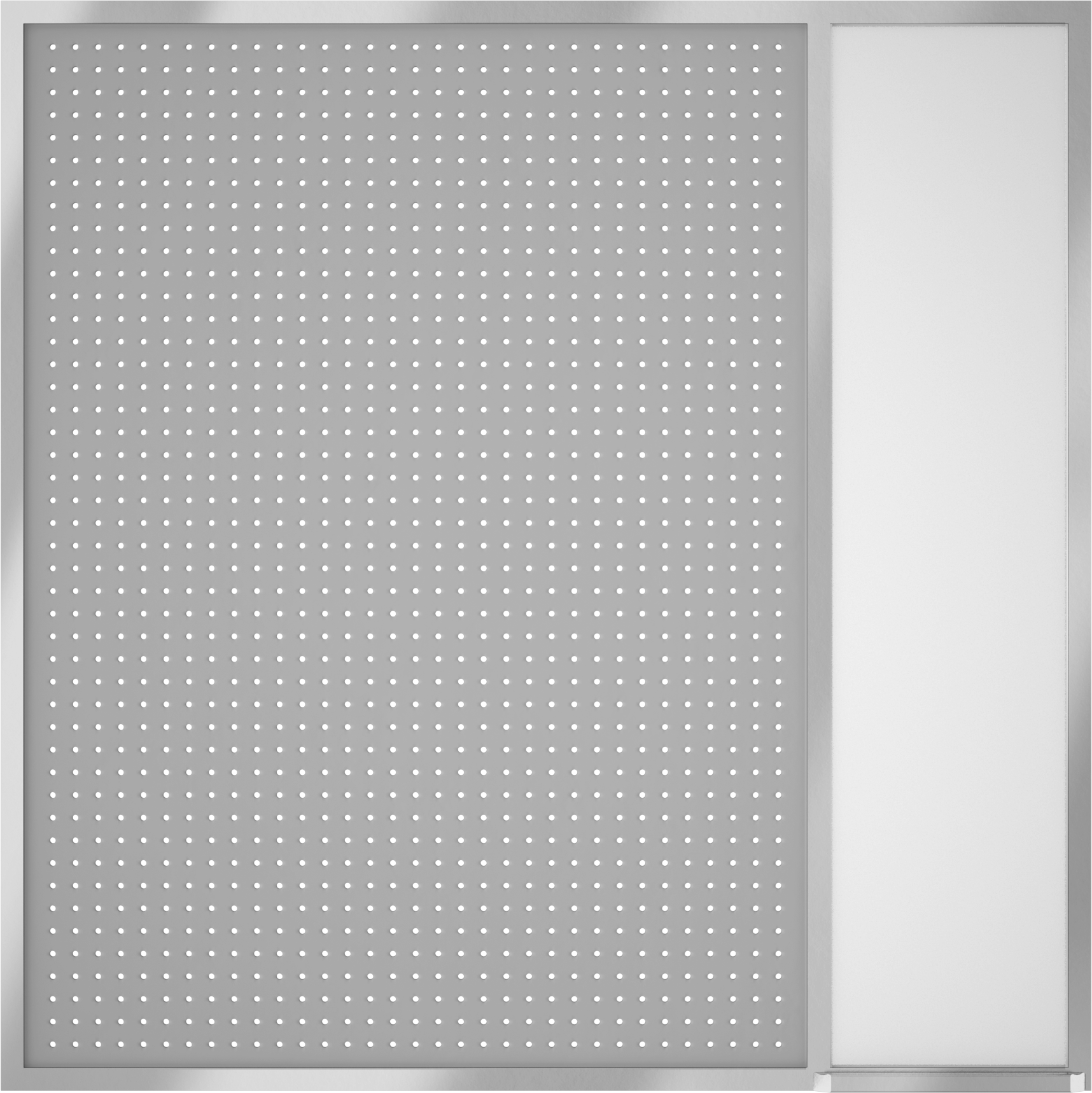 Silinebilir tahtalı çerçeveli delikli pano, Alüminyum Çerçeve, 48 inç Genişlik x 48 inç Yükseklik