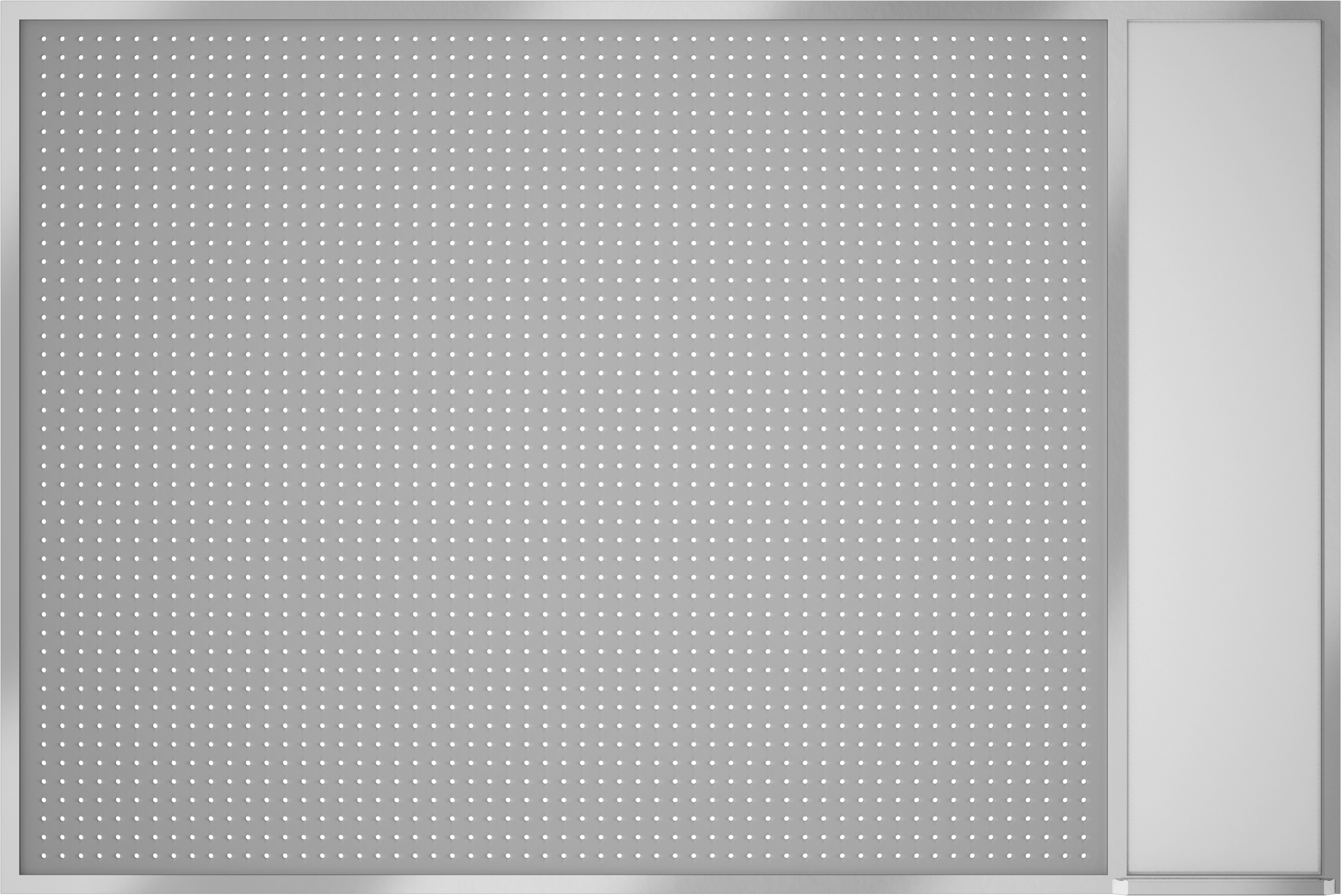 Silinebilir tahtalı çerçeveli delikli pano, Alüminyum Çerçeve, 72“ Genişlik x 48” Yükseklik