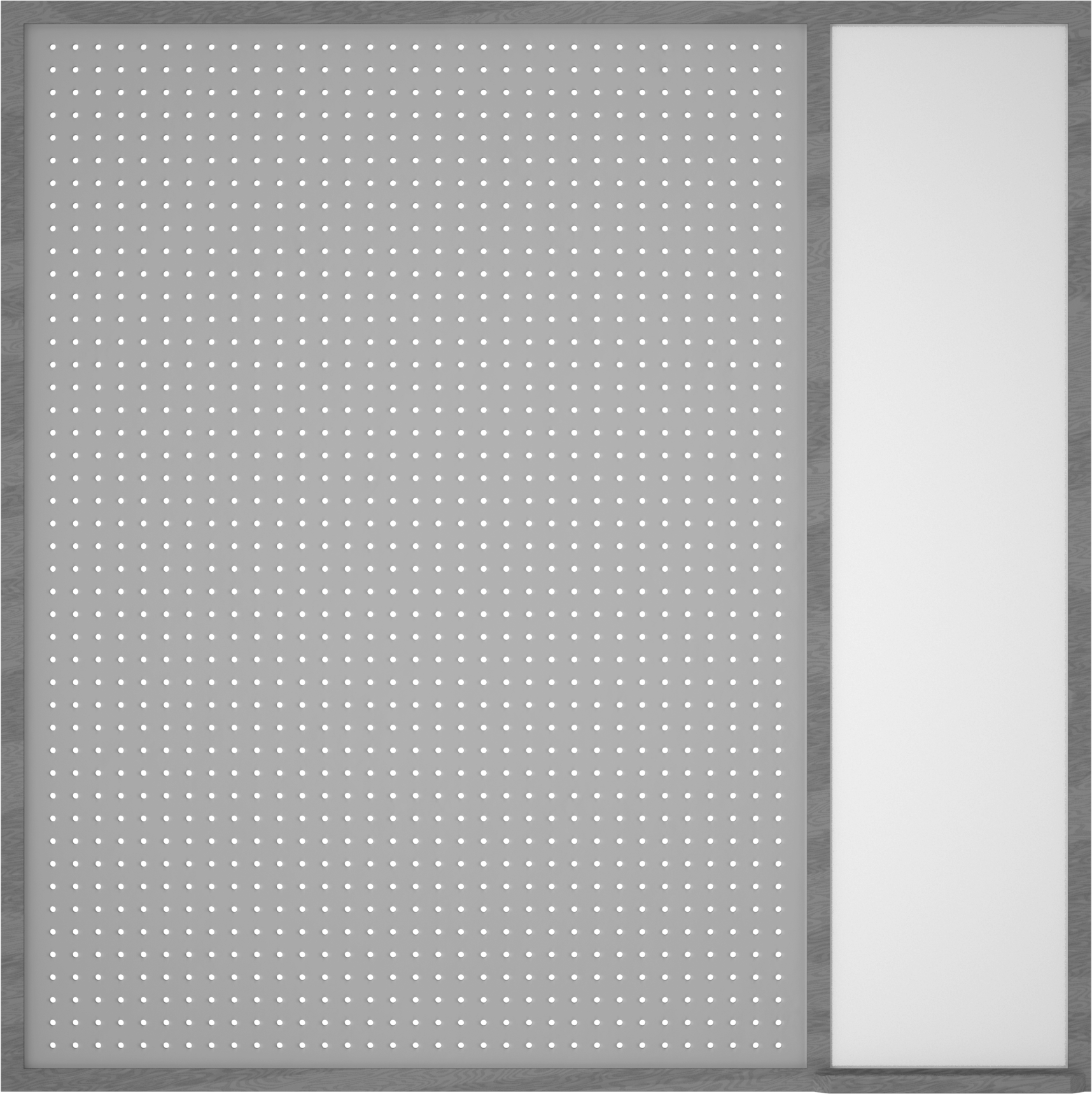 Silinebilir tahtalı çerçeveli delikli pano, Meşe Çerçeve, 48 inç Genişlik x 48 inç Yükseklik
