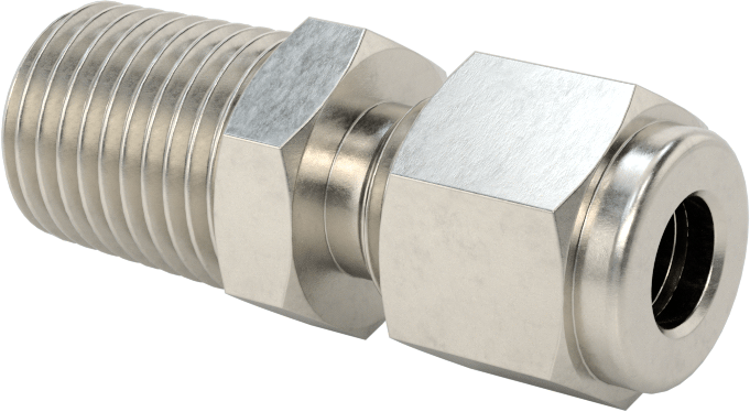 Sıkıştırma Delikli Vana, 1/4 NPT Erkek, 1/4" Boru Dış Çapı için, 0,029 inç Delik Çapı