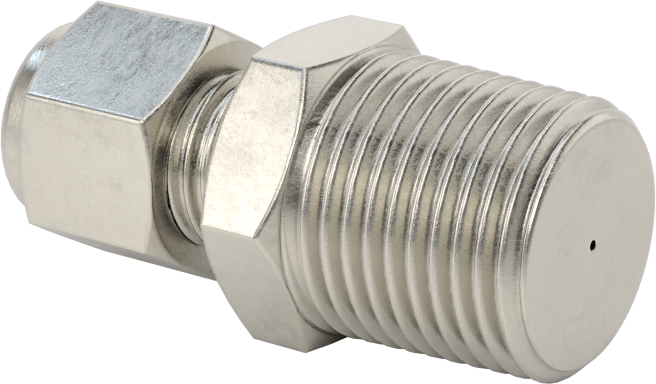 Sıkıştırma Delikli Vana, 3/8 NPT Erkek, 1/4" Boru Dış Çapı için, 0,025" Delik Çapı