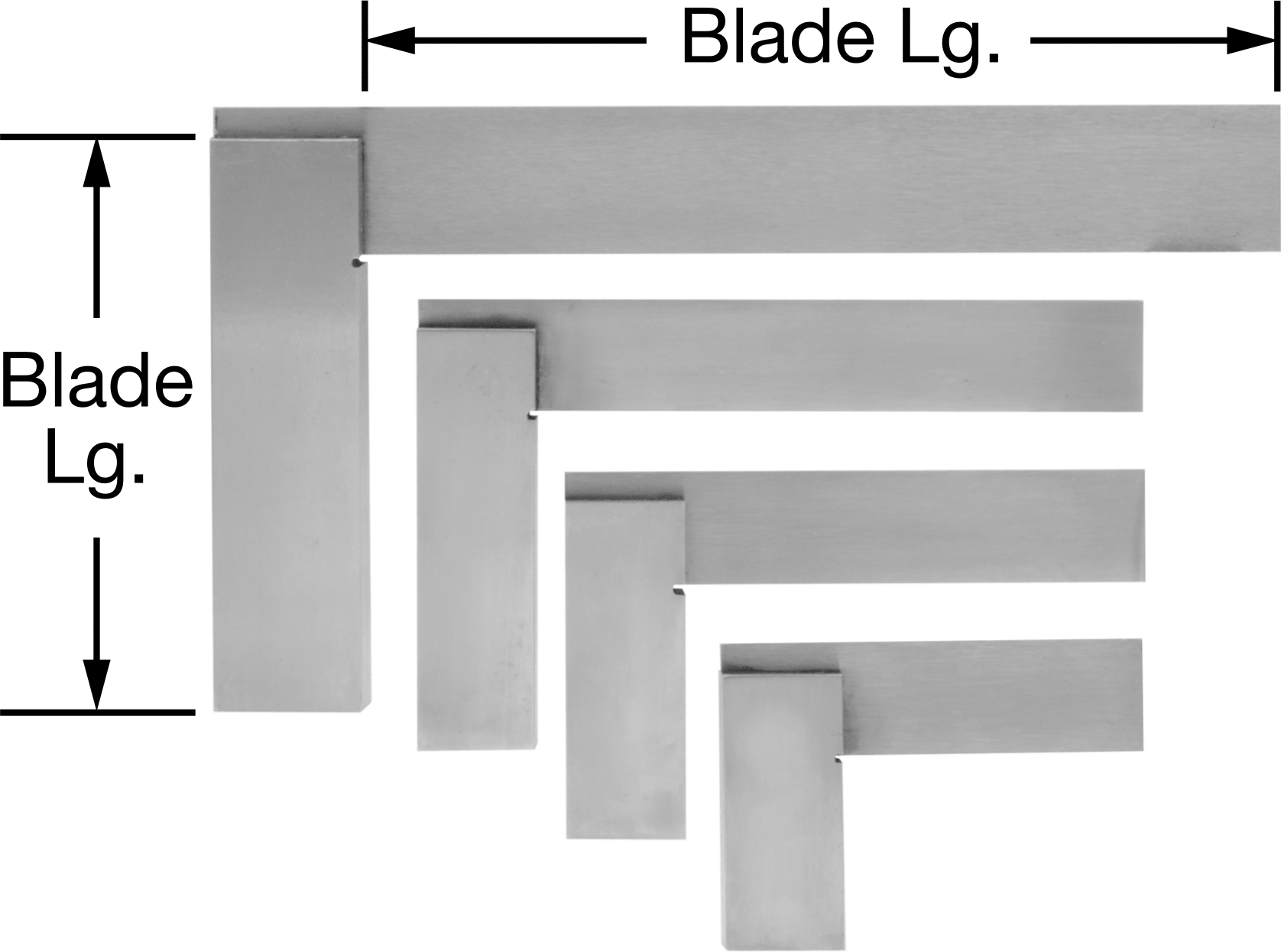 Yüksek Hassasiyetli Gönye, 2“ x 2” Seti, 3" x 2-3/8", 4“ x 3” ve 6“ x 4” Kareler