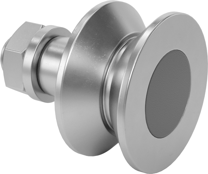 Ayarlanabilir Omuzlu Dişli V-Oluklu Ray Makarası, 2-1/2" Silindir Çapı, 1-1/4" Silindir Genişliği
